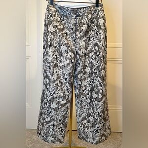 Tuckernuck NWT Floral Wide-Leg Fully Lined Trousers Size 6 Elevated Ankle Pant